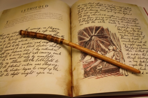 Hand carved birch wand from Hufflepuffery at Etsy.com.